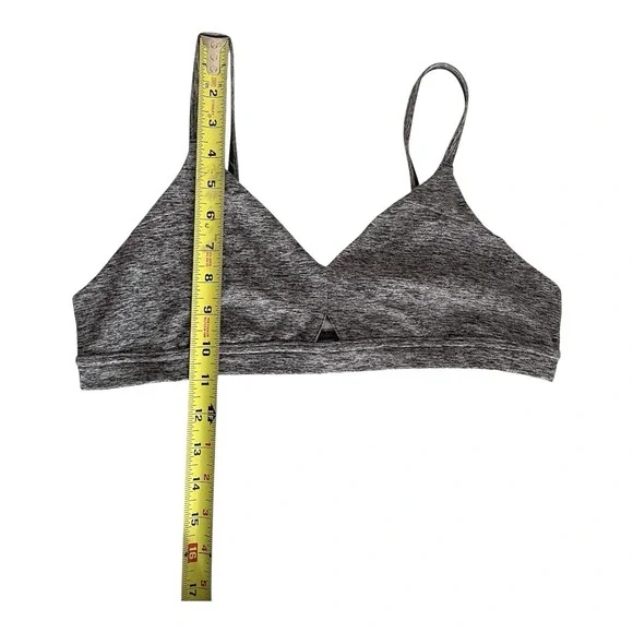 Alo Yoga Alosoft Lounge Sports Bra Heather Grey Sz L V-Neck Bralette Gym - Picture 15 of 15